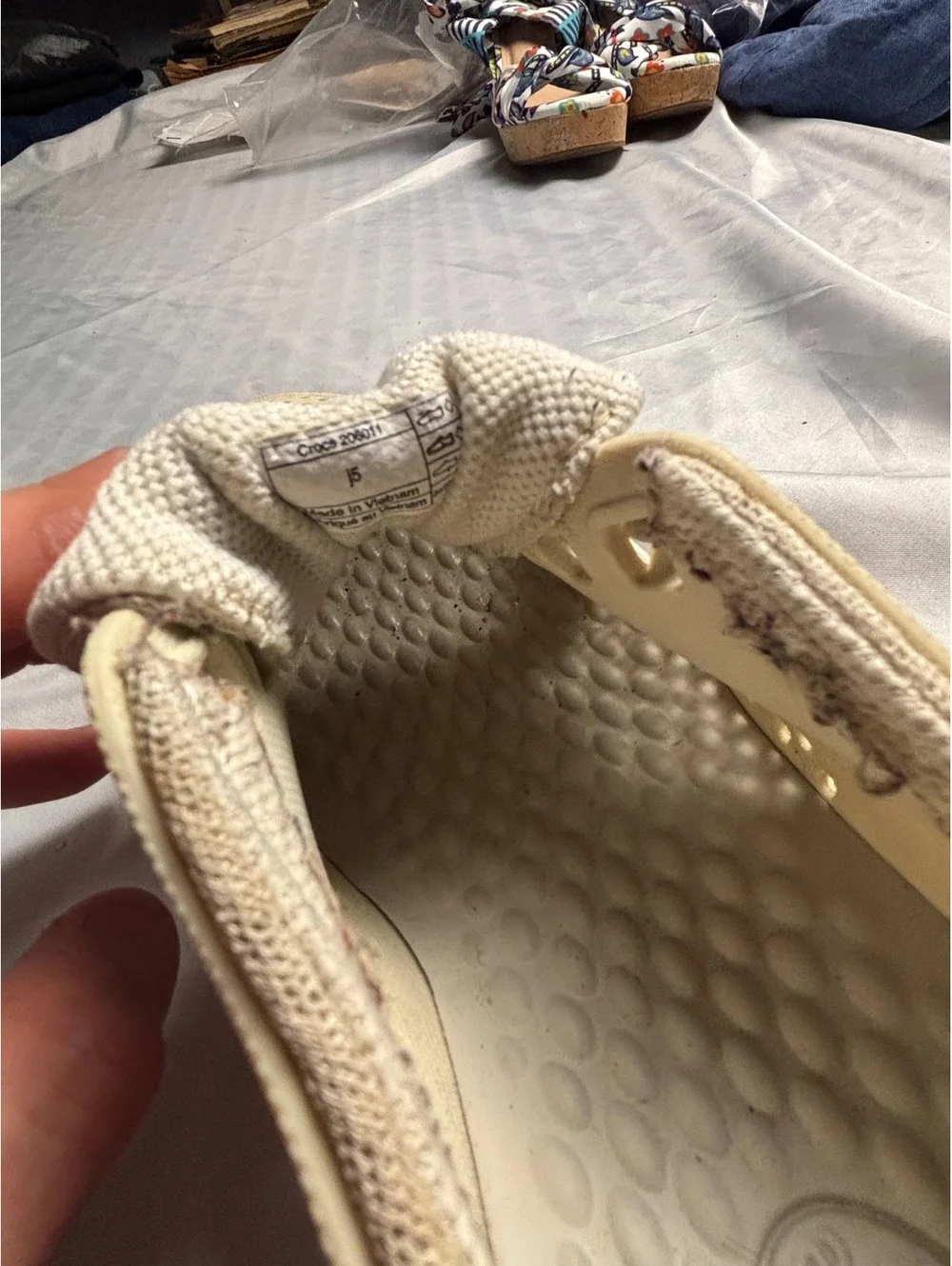 Crocs junior 5 Beige Perforated Lightweight Sneakers